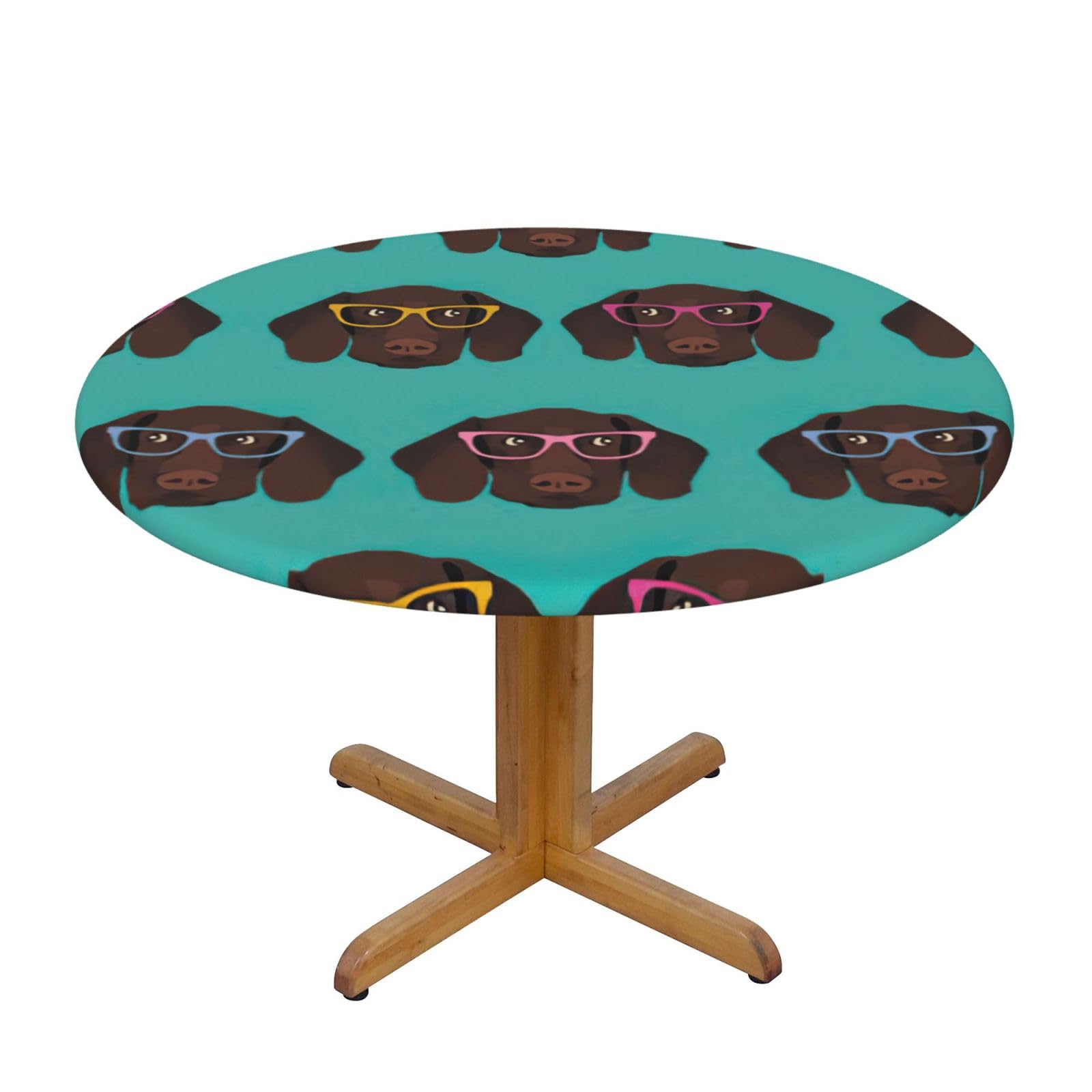 Nappe ronde imprimé pointeur lavable imperméable pour table