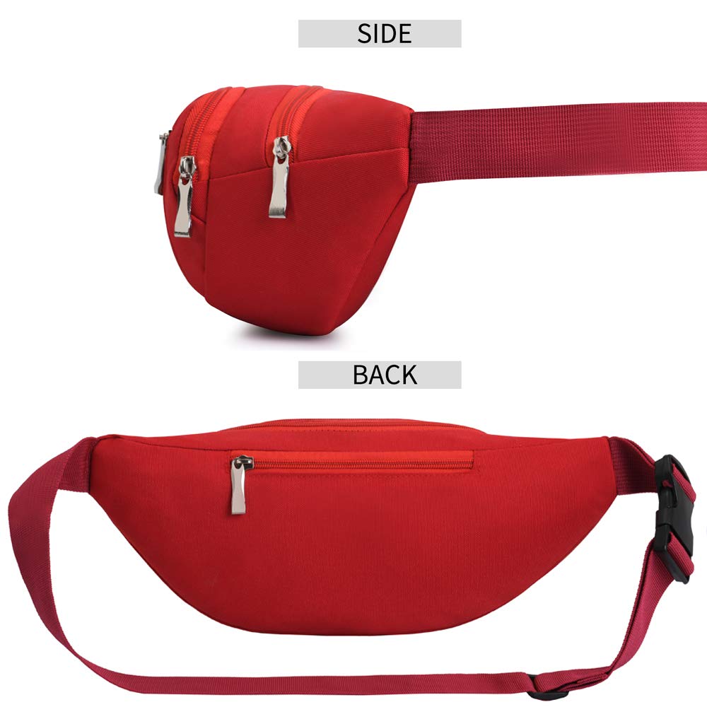 Marsupio con 4 Tasche Marsupio Bum Bag Cintura Regolabile Singola Spalla per Escursionismo Casuale Bicicletta Escursione Campeggio