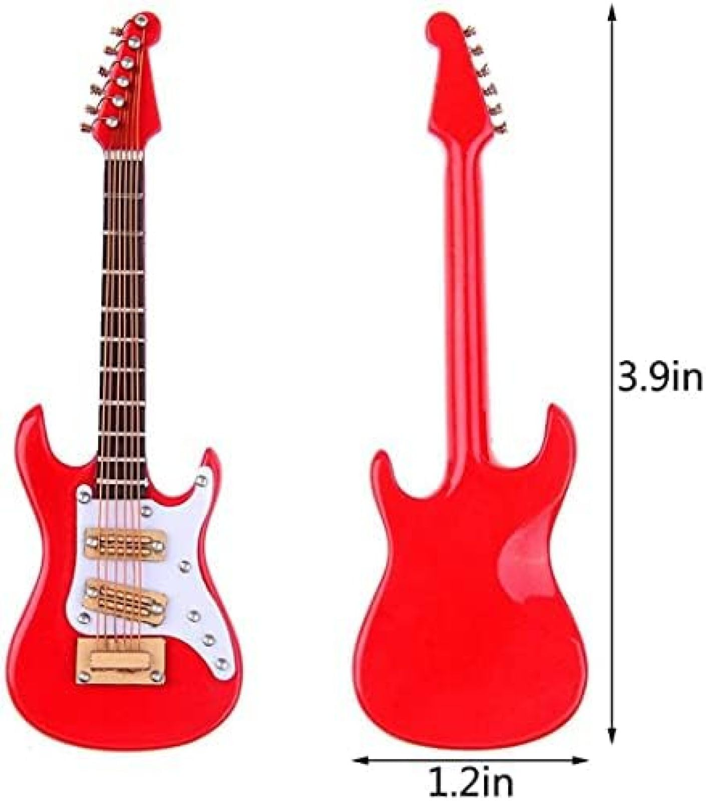 Miniaturowa Replika Gitary 3,94 "-mini Rockowa Gitara Elektryczna Drewniany Model Kolekcjonerskie Modele Instrumentów Muzycznych, Artware Otwieranie Prezentów Dekoracja Wnętrz, Ze Stojakiem I Etui