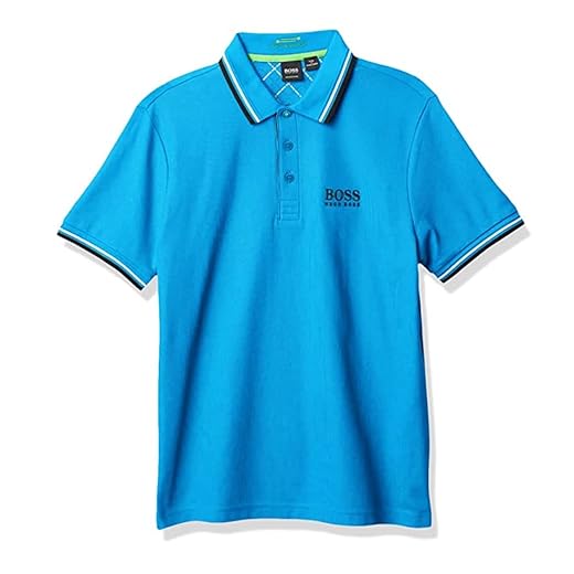Hugo Boss Mens Paddy Moisture Manager Pro Edition Polo Shirt 50249000 (Large, Turquoise/Aqua)