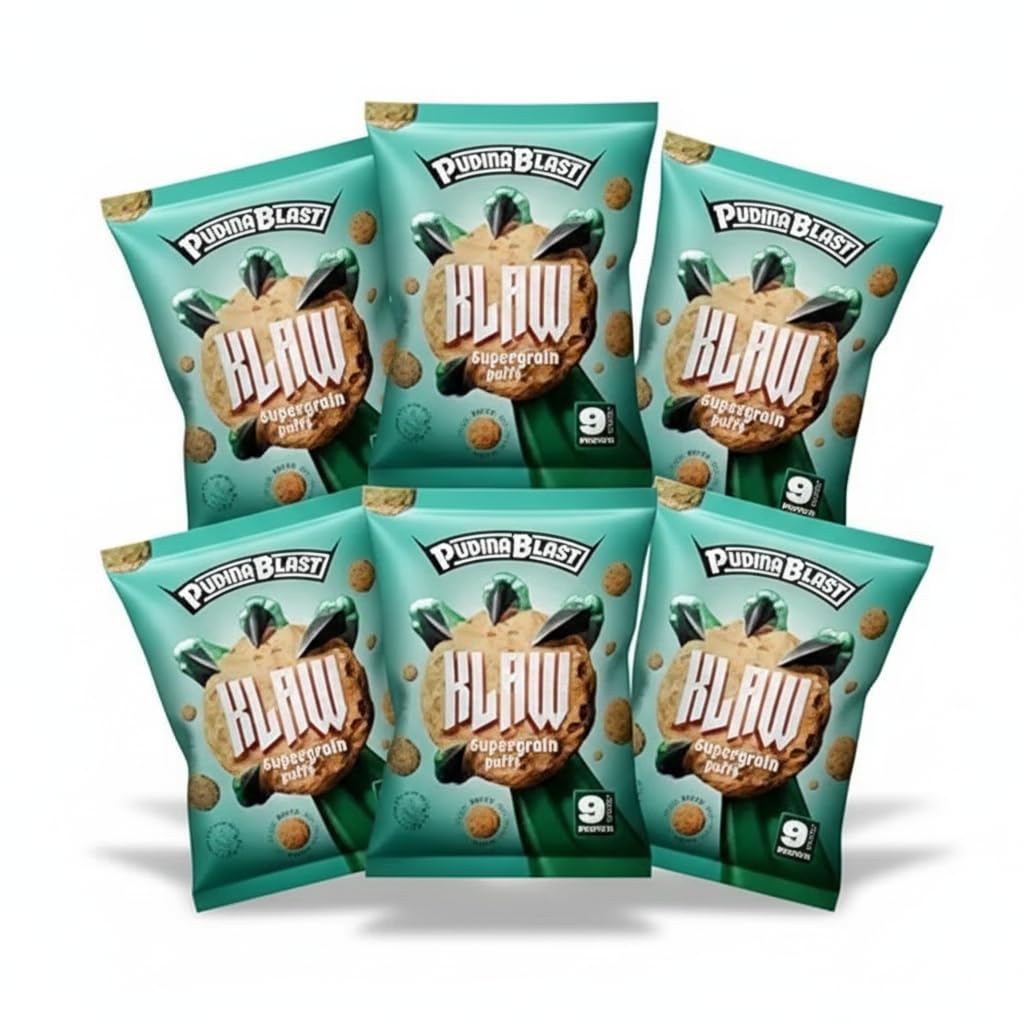 Klaw - Supergrain Puffs | Pack of 6 | Baked Not Fried | Healthy | Made with Olive Oil (Pudina Blast)-image-2