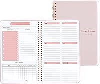 TREES Undated Weekly Planner for Women - 52 Weeks Habit Tracker, To-Do List, Goals - Pink 5.7x8" Compact Notebook