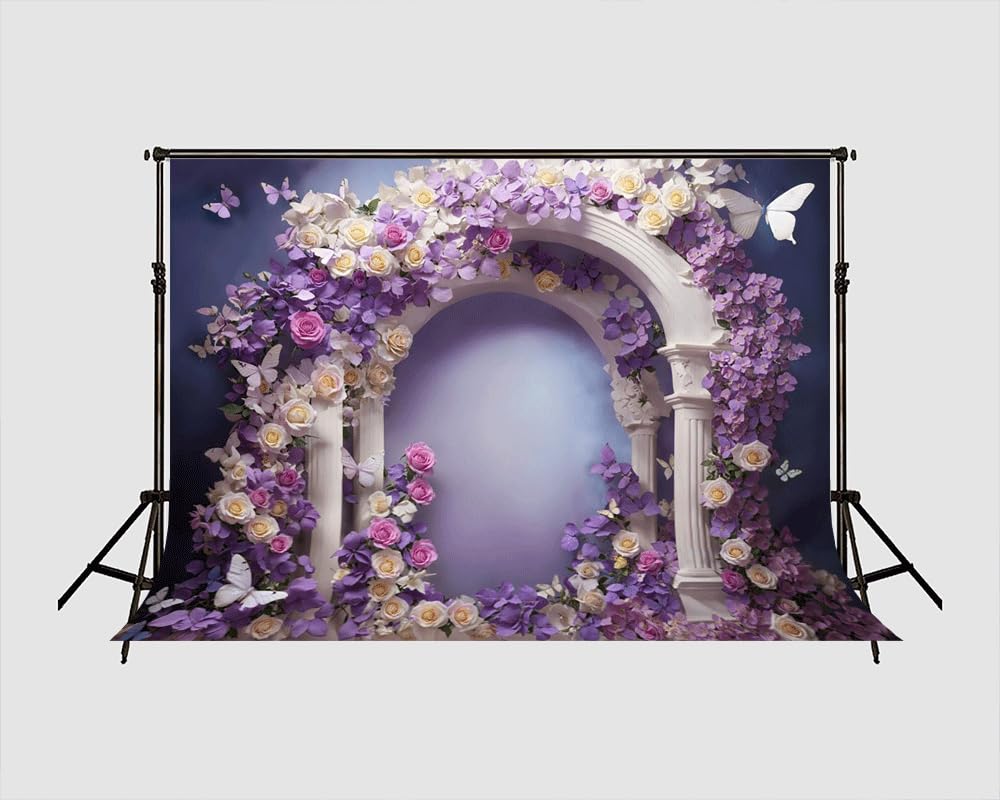 Kate Telón de fondo para estudio fotográfico, mariposas, flores, primavera, decoración de boda, cabina de fotos, accesorios de sesión de fotos, elegante, fondo de cumpleaños, 3 x 2,5 m
