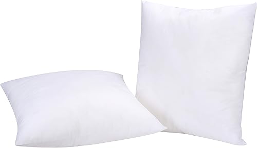 Ramanta Home Relleno de almohada (16 x 16 pulgadas, juego de 2)  Relleno de almohada blanco de primera calidad para sofá y cama