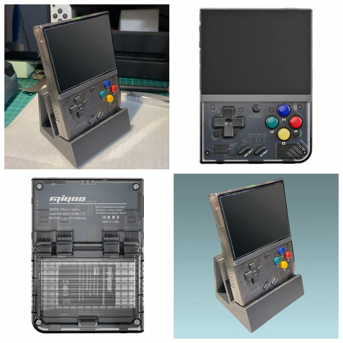 Miyoo Mini Plus Charging Stand 3D Printed Magnetic Dock (Black)