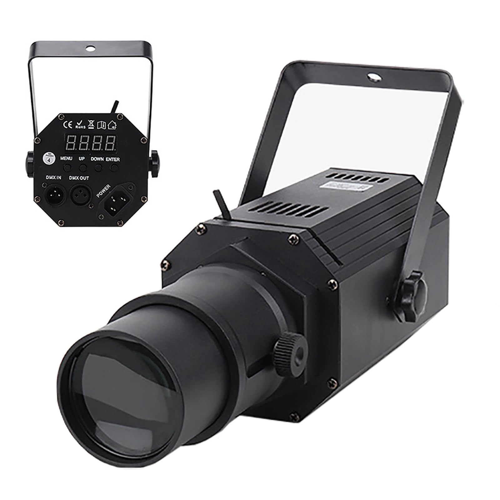 Luce per immagini a LED, faretto da palcoscenico, luce di tracciamento per studio di danza da 30 W/60 W, apertura/nitidezza regolabili, per luce di tracciamento di personaggi, cantanti, presentatori