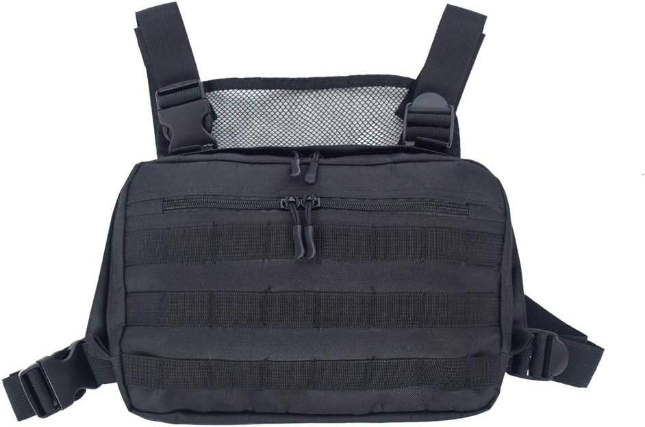 Charque Men Women Tactical Vest Shoulder Bags Chest Rig Bag Hip Hop Adjustable Pockets Cross Shoulder Bag Functional Waist Packs