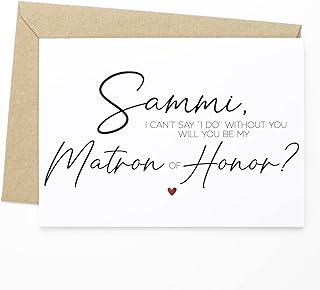 Personalized Matron Of Honor Proposal Card - Will You Be My Matron Of Honor? - Custom Matron Of Honor Card, Name Matron Of Honor note card