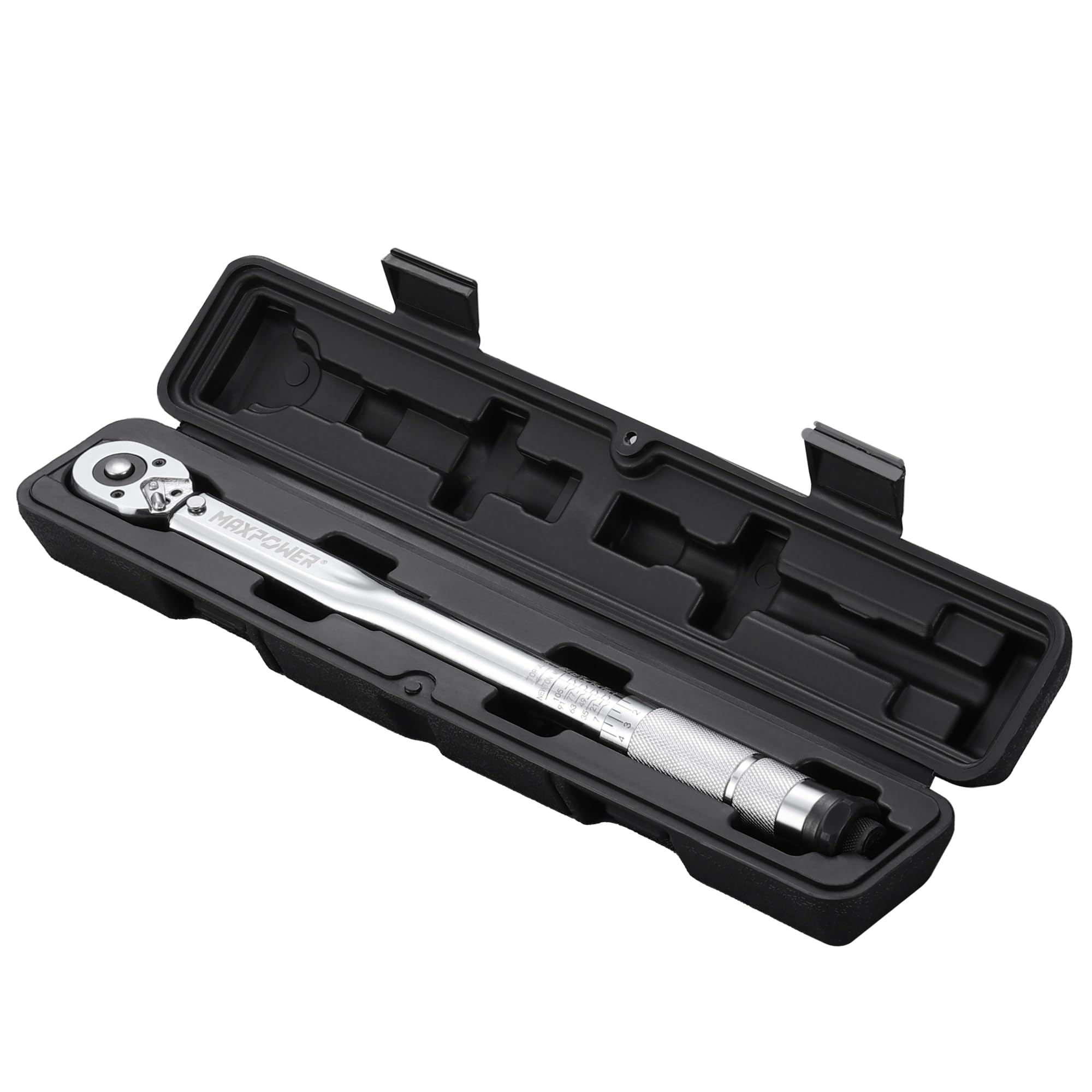 MAXPOWER Clé dynamométrique 3/8", plage de couple 7 à 112 Nm, précision ± 3 % (chromé)