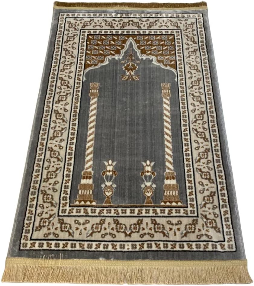 Prayer Mat Turkish made (80 x 125 cm) Art Silk (Grey)