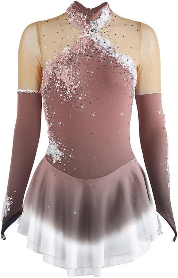 Ice Skating Costumes Girls' Figure Skating Skirts Women's Gradient Gymnastics Wear Roller Skating Clothes