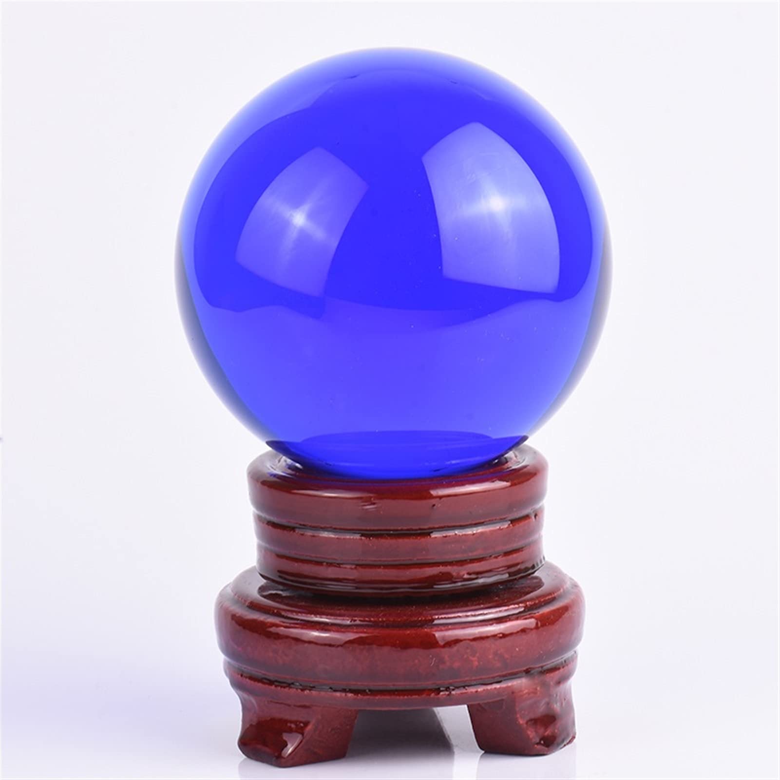 bola de cristal (en la magia occidental) 6 cm 8 cm Bola de cristal azul Decoración Regalo Feng Shui Ball Sala de estar Inicio Porche ventana Oficina Decoración Decoración del hogar bola de cristal(D 8