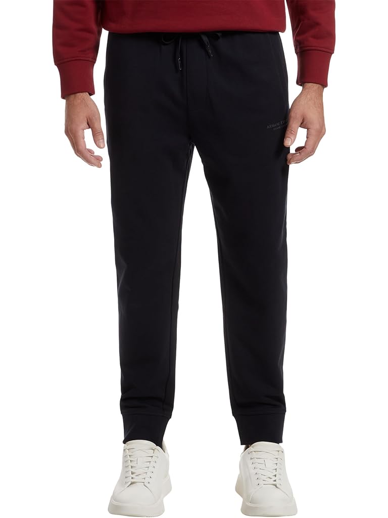 Navy Armani Exchange Milano/New York Logo Drawstring Joggers