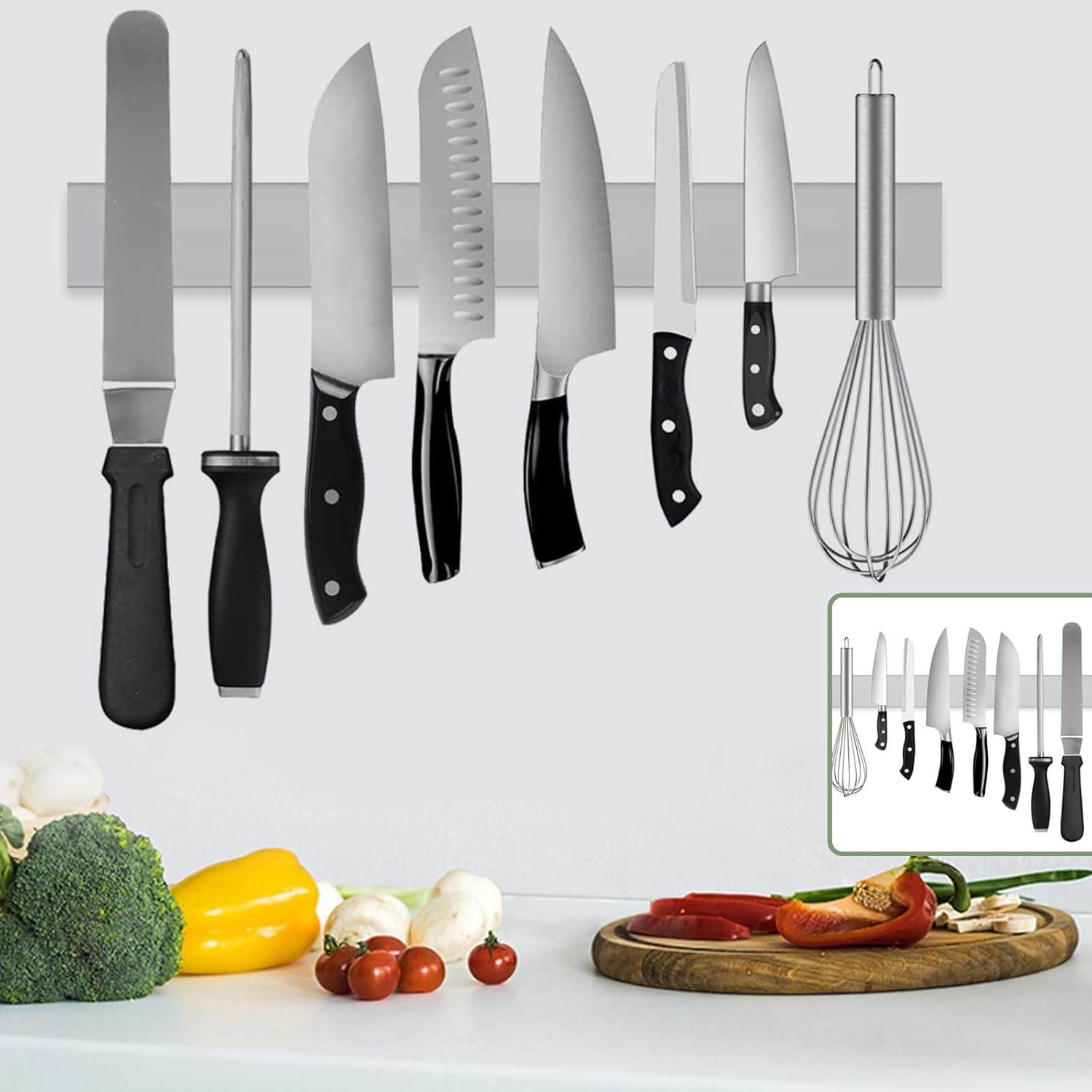 MG Custom Goods Knife Holder Stainless Steel Knife Bar with Multipurpose