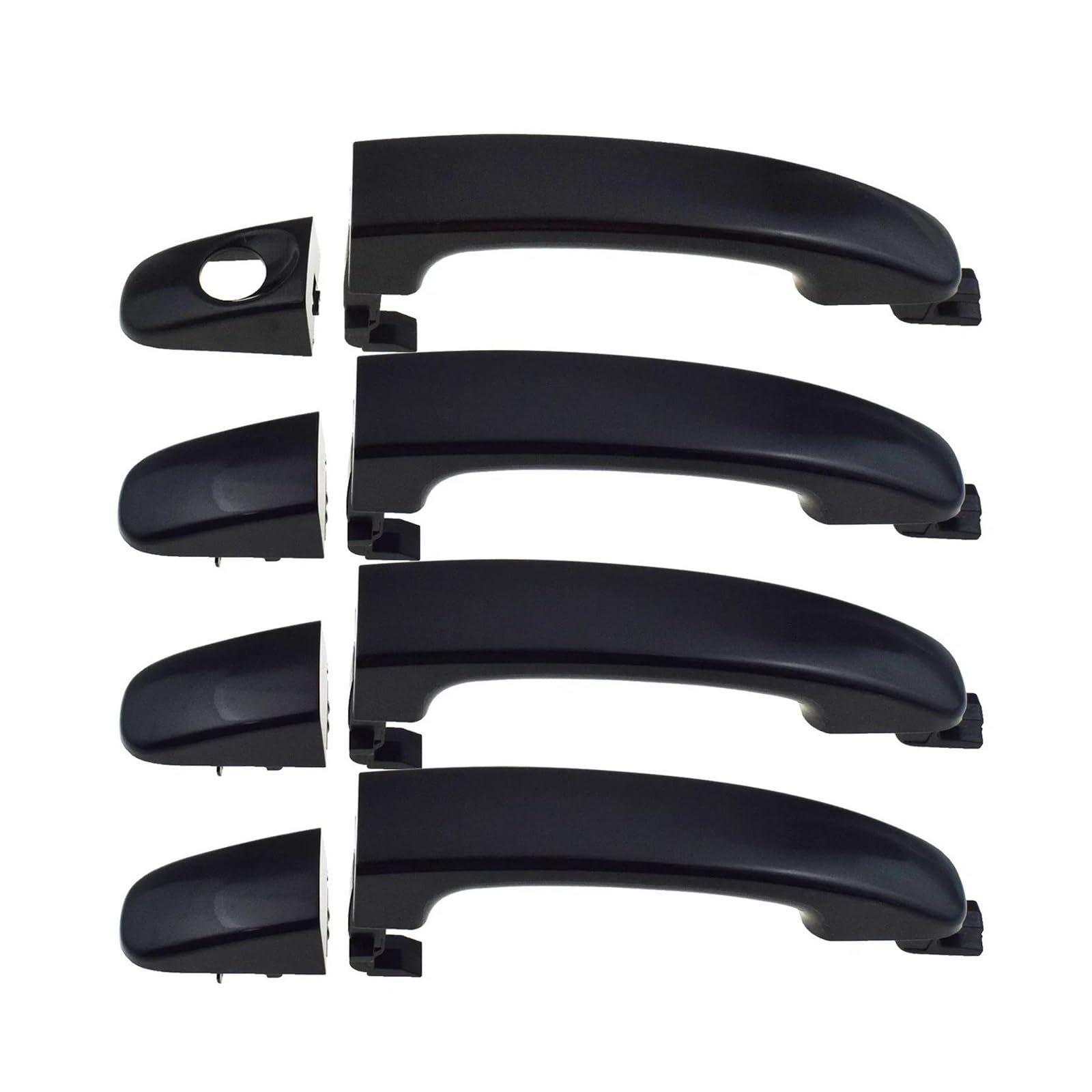Atgcbcauf Black 4Pcs Front Rear Outside Exterior Door Handle For Ford For Ranger For Everest T6 T7 2012-2020 Car Exterior Door Handles(Black 4Pcs)