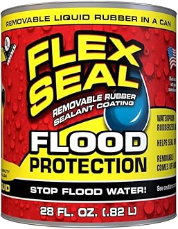 Flood Protection, 28 oz, Waterproof Rubberized Liquid, Removable, Use on Windows, Doors, Garage Doors, Seams, Casings, Thresholds, Conduits, Vents, Ducts, and More