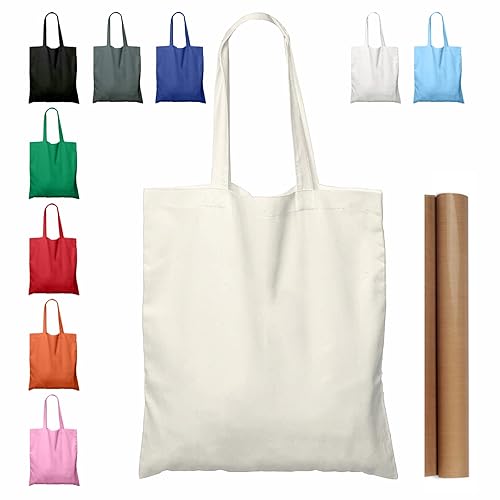 NPBAG 1 Pack 15'' X 16'' Natural Cotton Tote Bag,