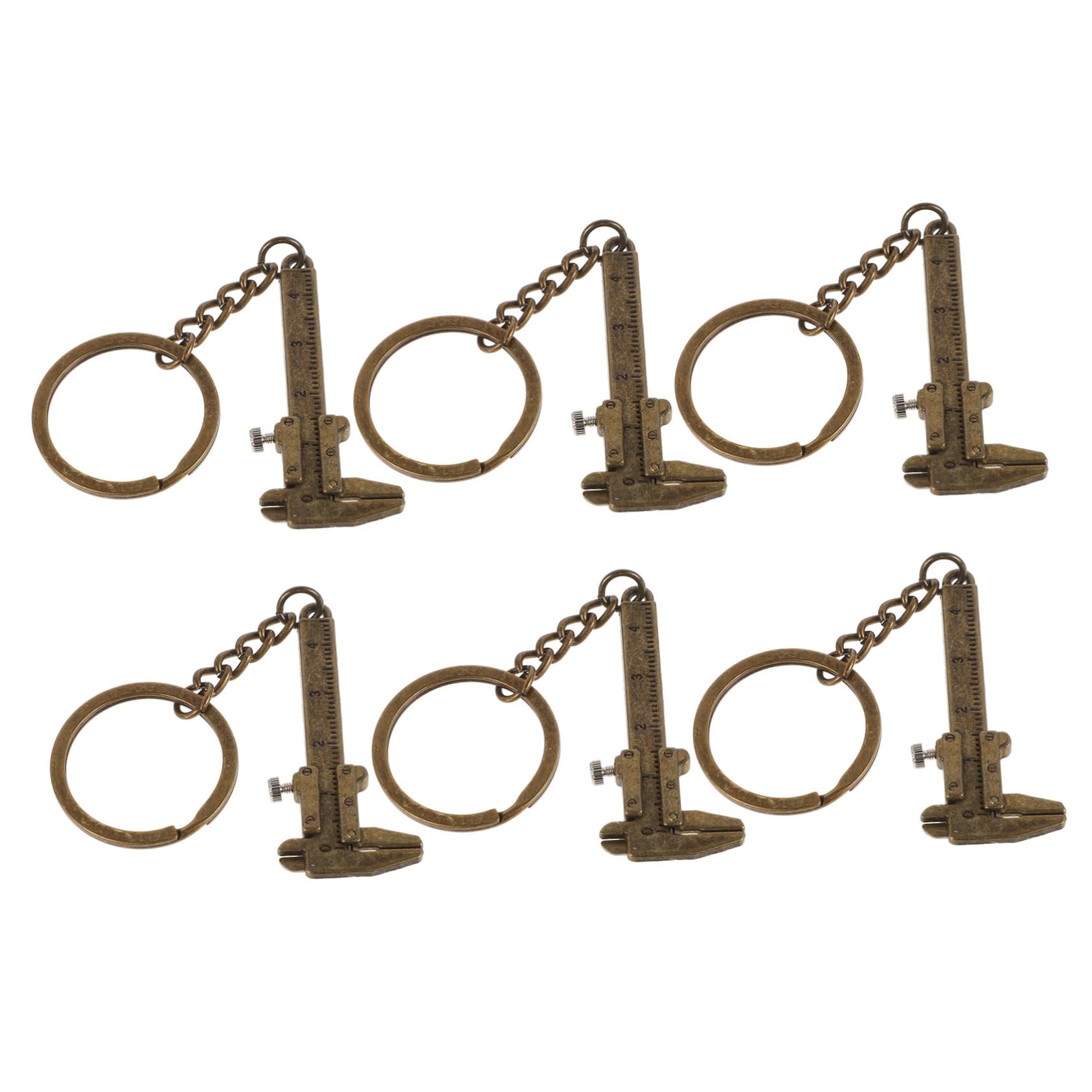 COLLBATH Compact 6-piece Mini Caliper Keychain Multi-function Metal Keyring for Travel and Daily Use