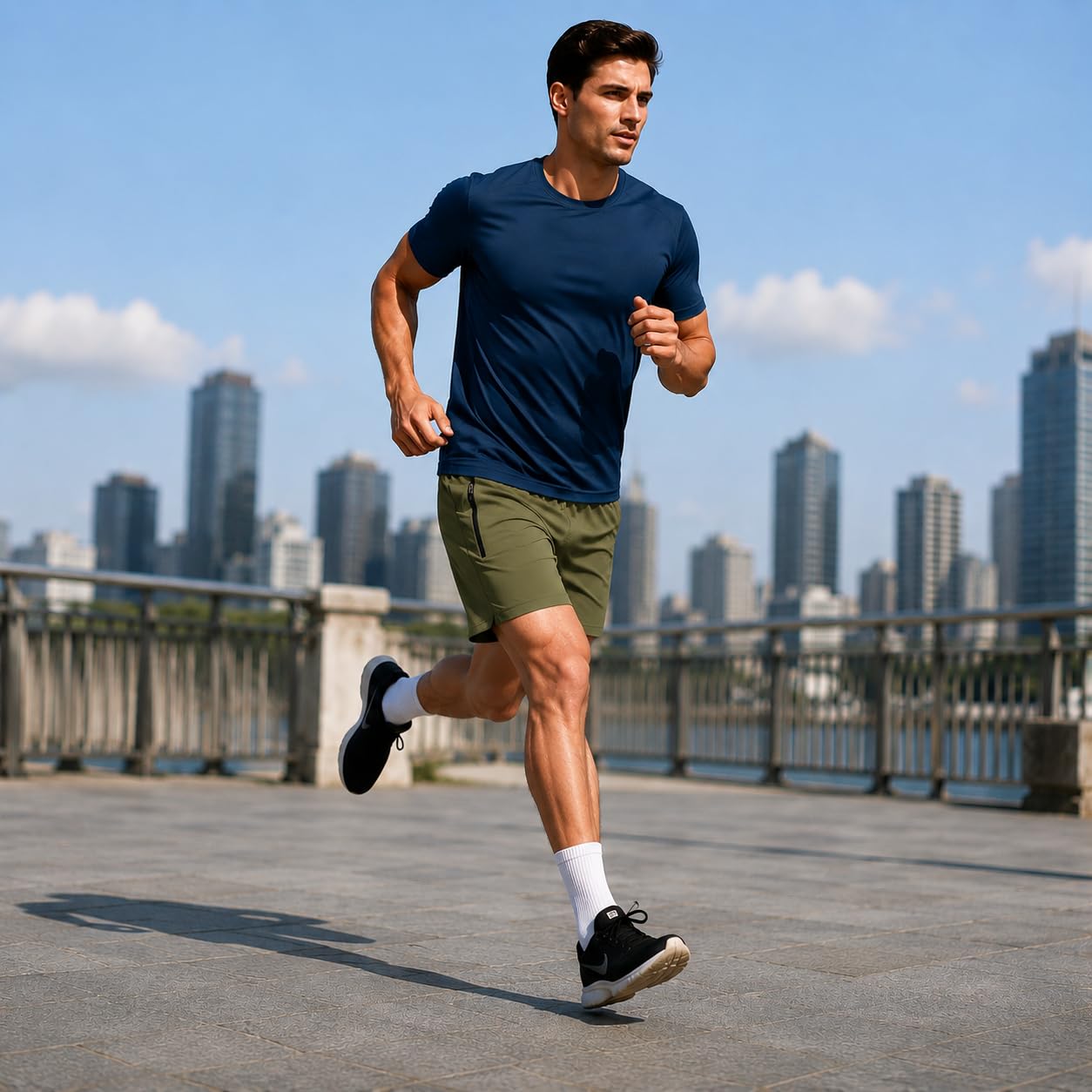 Paquete de 4: pantalones cortos deportivos de malla de secado rápido para hombre de 8 pulgadas con bolsillos con cremallera (disponible en tallas grandes y altas)