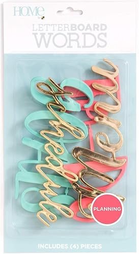 American Crafts LP-006-00027 - Troqueles de planificación de paquete de palabras de 4 piezas con una vista de tableros