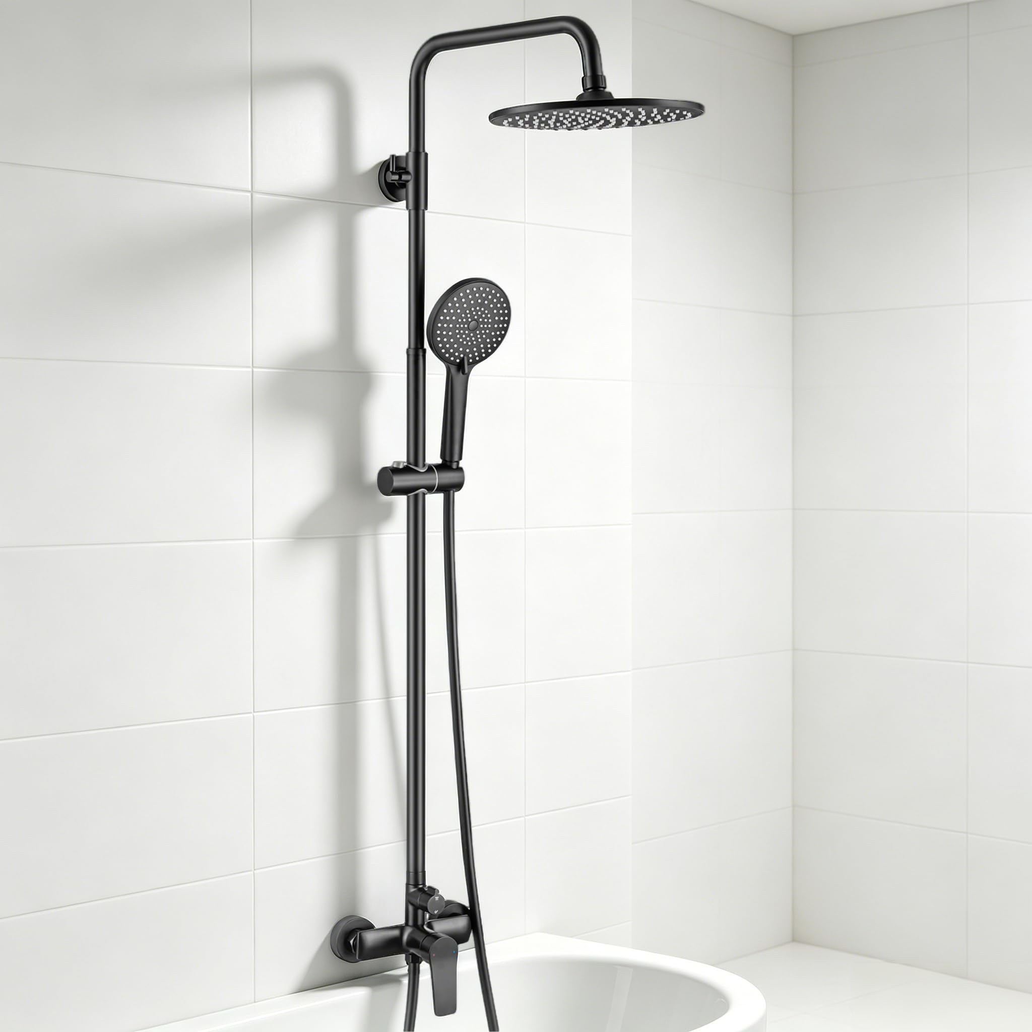 Auralum Regendusche Komplettset mit Thermostat, Duschsystem mit Duscharmatur