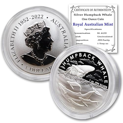 2023-1 oz Australian Antarctic Territory Series - Silver Humpback Whale Coin Brilliant Uncirculated (In Capsule) with Certificate of Authenticity $1