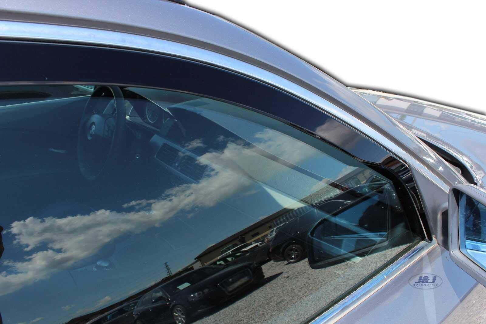 J&J AUTOMOTIVE Windabweiser passend für BMW 5 Series E61 2003-2010 4tlg, Heko Regenabweiser Vorne Hinten Getönt Dunkel Passform