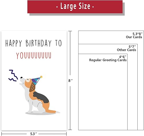 Miniatura 5 de Ziwenhu Tarjeta de cumpleaños de perro linda para mamá papá, tarjeta de cumpleaños especial de cachorro de perro, divertida tarjeta de felicitación