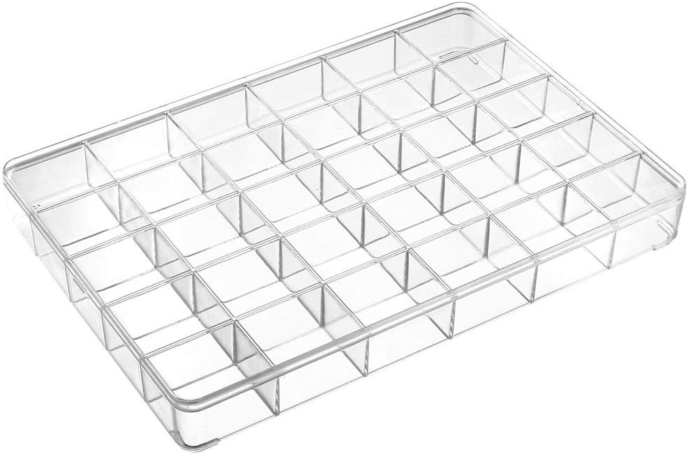 uxcell Component Storage Box - PS Fixed 30 Grids Electronic Component ...