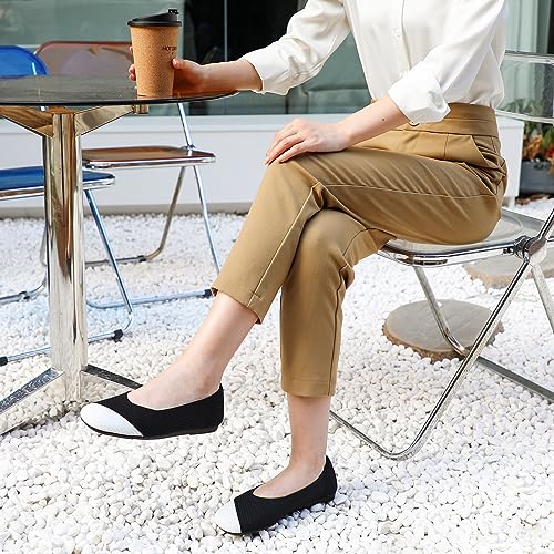 Bacia Women Flats Shoes Square Toe Ballet Flats Washable Fashion Two Toned Casual Office Shoes3