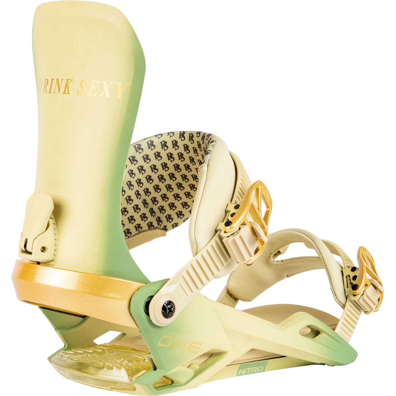Nitro One Men's Snowboard Bindings (Medium, Nitro X Drink Sexy)