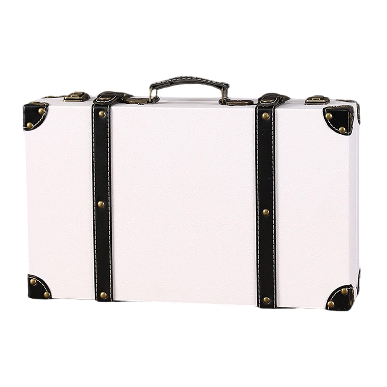 Jazuaiao Vintage Sturdy Leather Storage Box with Suitcases Designs for Jewelry and Small Items Use Suitcases Styles Jewelry Box