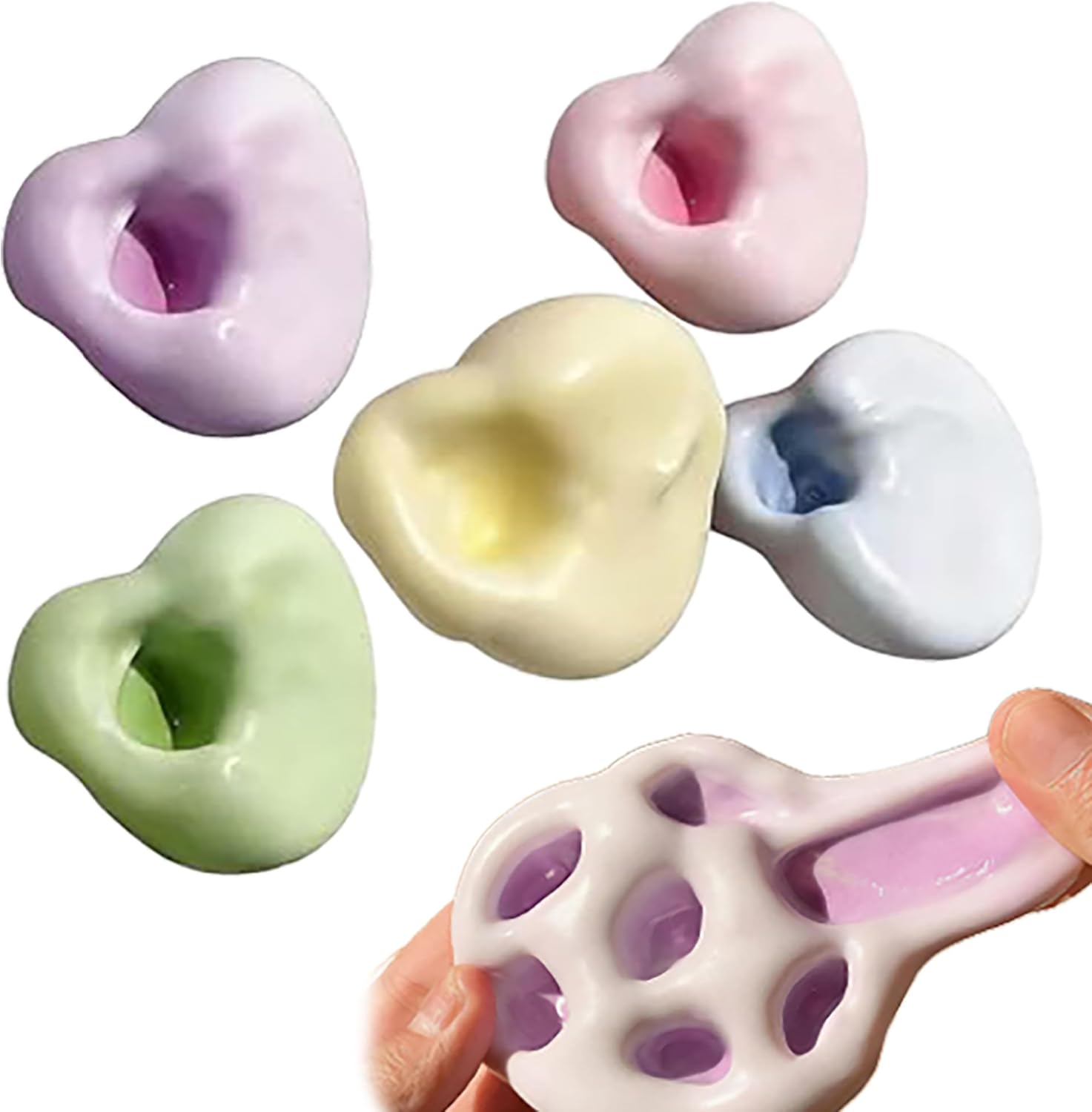 Cute Coconut Oil Squishy, Slow Rising Coconut Oil Stress Ball, Ultra Soft Stress Relief Ball Relaxation Improving Focus (4cm 5pcs)