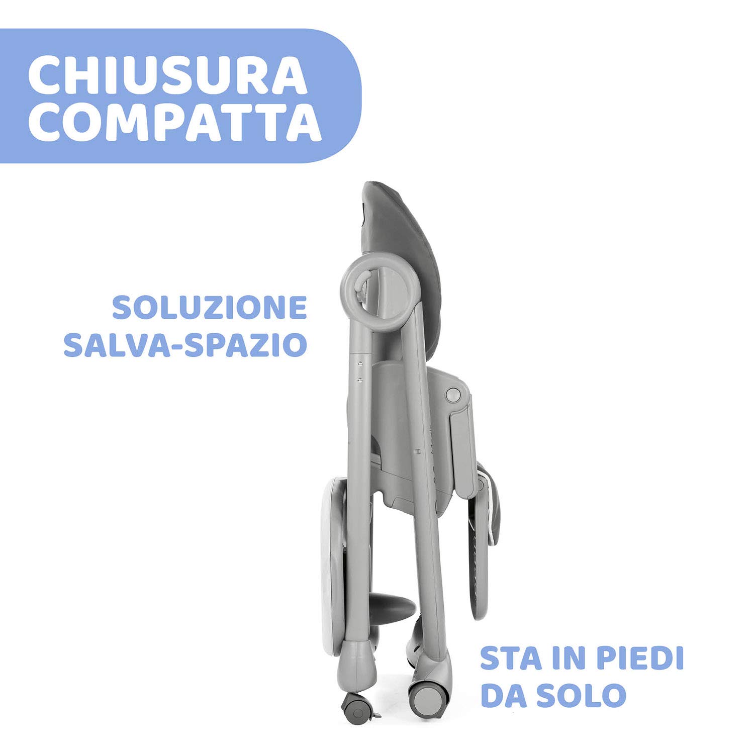 Chicco Polly Magic Relax Seggiolone Pappa Per Bambini 0 Mesi - 3 Anni, Grigio, 580.0 X Mm X 900.0 X Mm X 285.0