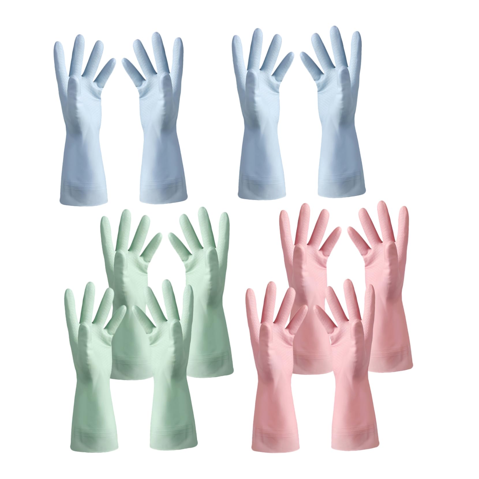 6 Paia Guanti da Cucina Antiscivolo Riutilizzabili Impermeabili per Lavaggio Piatti e Pulizie Domestiche da Colorate per Bagno Lavanderia e Lavori Vari