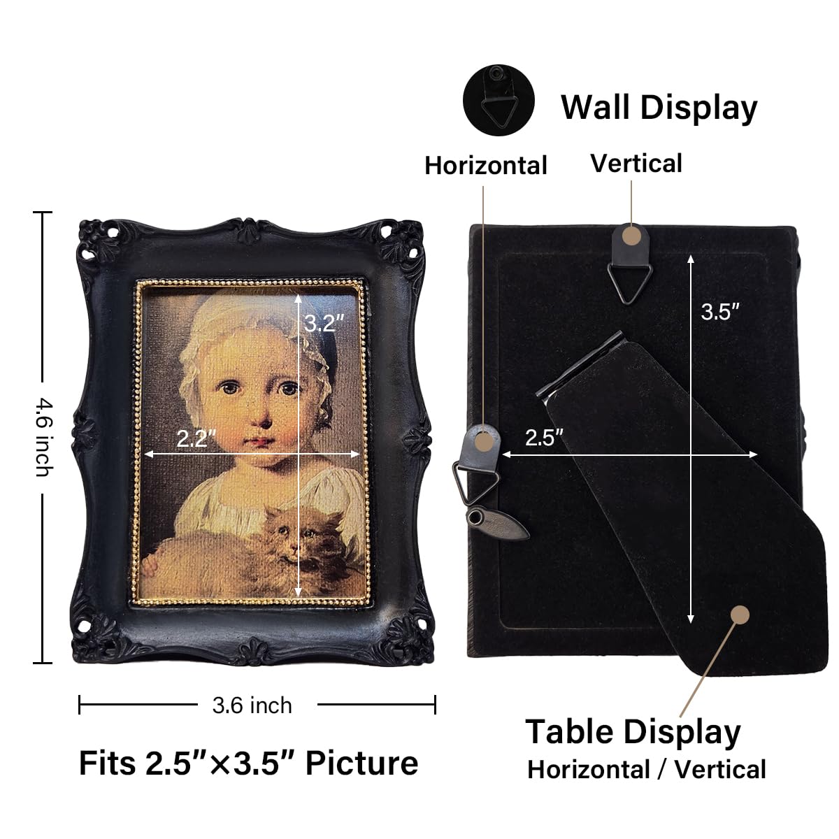 Amazon.com - CISOO 2.5x3.5 Small Vintage Picture Frame, Antique