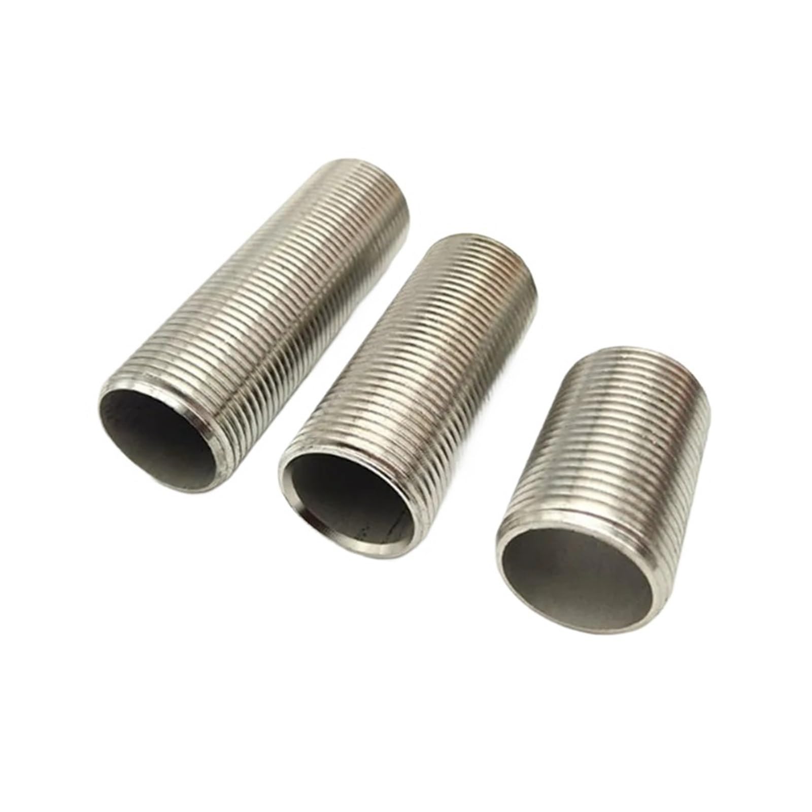 1/8" 1/4" 3/8 1/2" 3/4" 1" BSPP Male Thread 304 Stainless Steel Full Thread Nipple Pipe Fitting Connector Coupler (Length 120mm,1") Barb Fittings