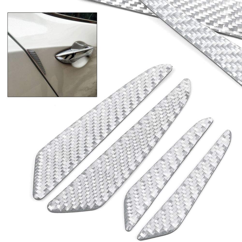 GZYF Automative White Carbon Fiber Side Door Protective Strip Guard Edge Defender Protector Trim Sticker Universal for Most Car, 4Pcs