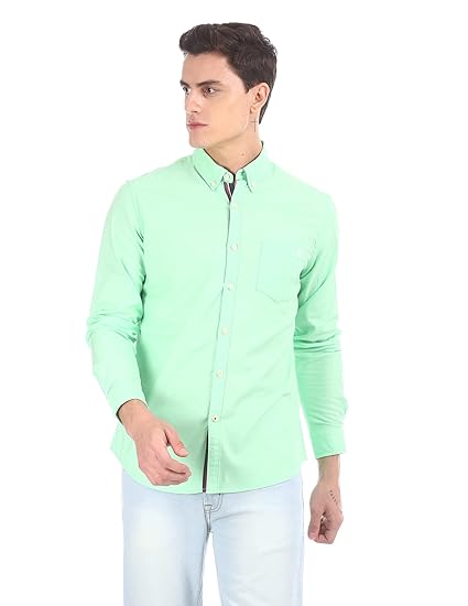 Mens mint green button down shirt Clearance