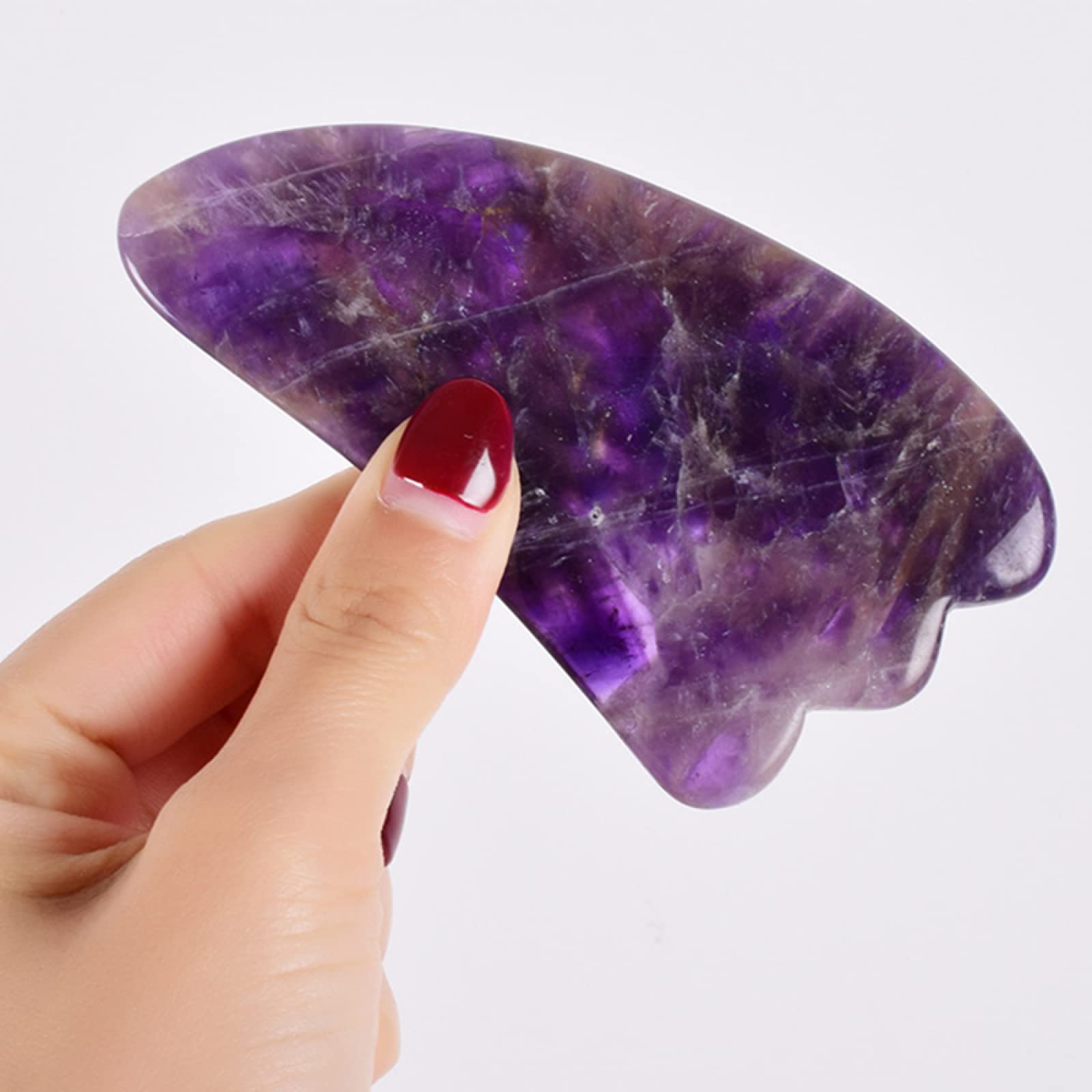 Améthyste Naturelle Gua Sha Grattoir Masseur Facial Pierre De Jade Guasha Planche À Gratter Thérapie De Massage Beauté Soins Du Visage, Grattoir À Griffe décoration de la chambre ( Color : Claw Scrape