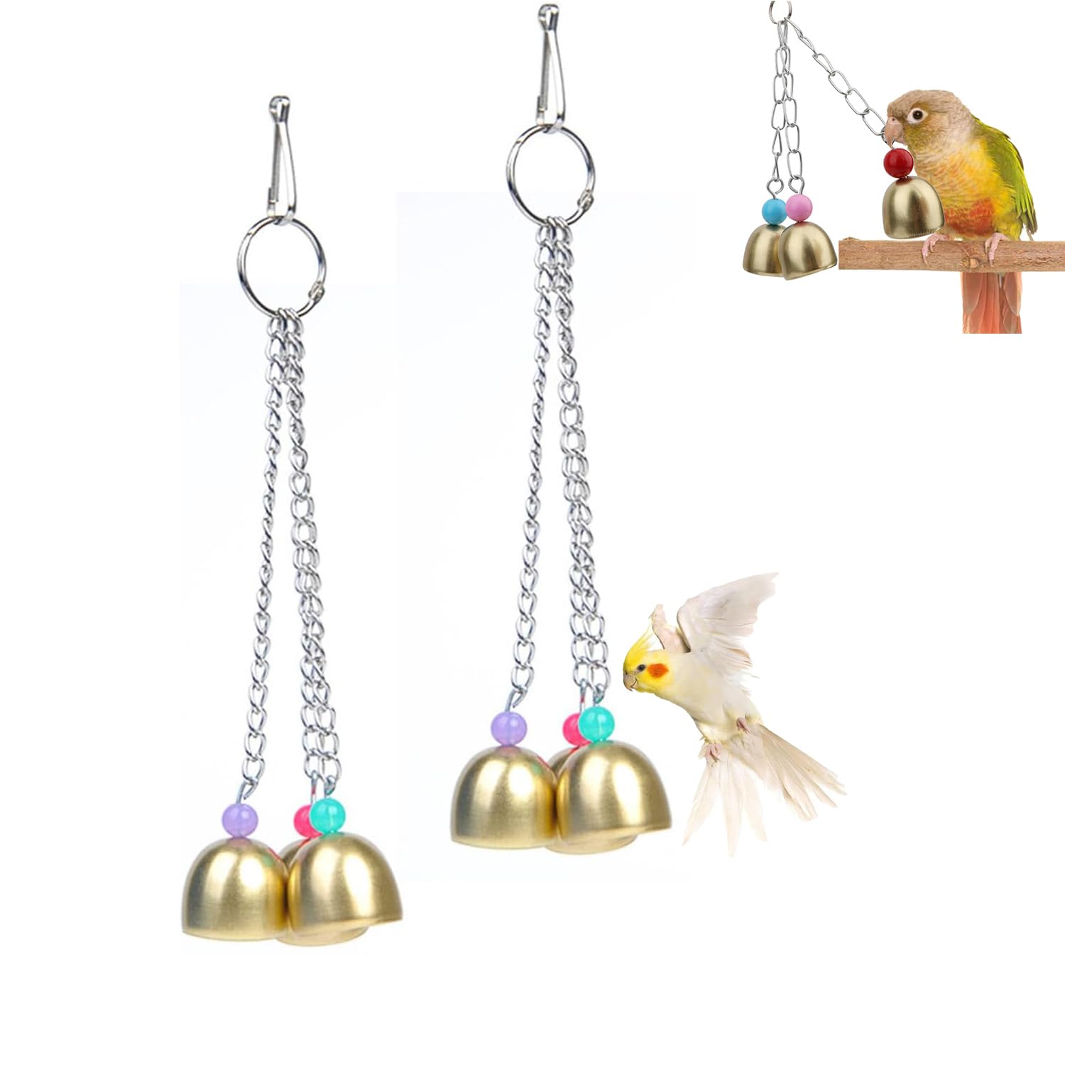 Amazon | Roczential 2個入り ペット おもちゃ 鳥用 ベル インコ 鈴