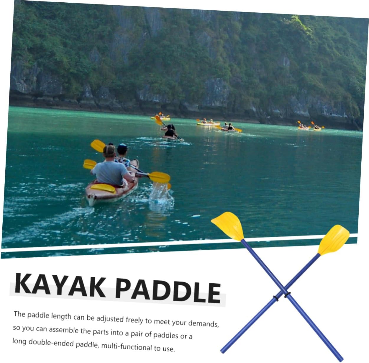 Detachable Kayak Paddle 2-Pack Portable Plastic Boat Oars for Canoeing and Kayaking Lightweight Waterproof Oars Ergonomic Grip