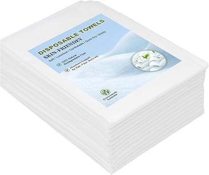 Disposable Towels 20 Count, 32"x16" Ultra Absorbent & Soft Disposable Body Towels, Single-Use Cleaning Towels, Suitable for Home, Salon, Travel, Comping, Gym, Pet, Bulk Towel