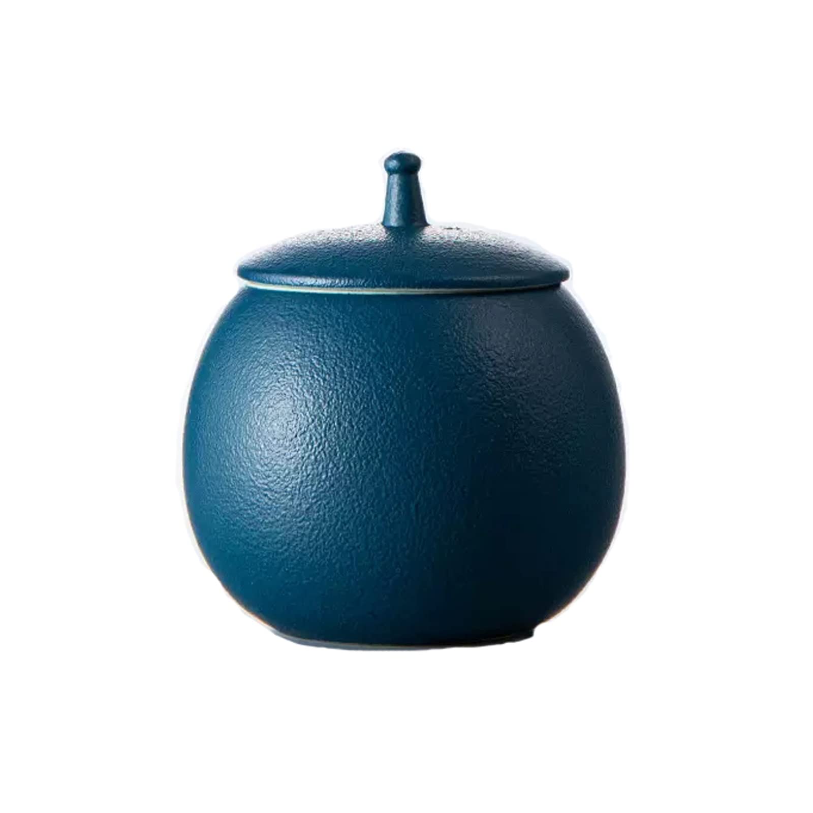 ZengL263NgS tea canister Mini Portable Porcelain Tea Canister for Loose, Matte ceramic Caddy with Sealed lid, 210 ML Kitchen Organisation(Blue)