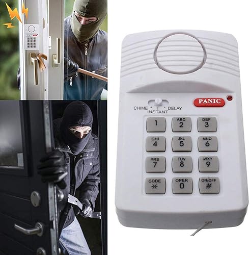 Miniatura 2 de Alarma inalámbrica de seguridad antirrobo para el hogar, cobertizo de garaje con teclado para ventana de puerta, alimentado por 3 pilas AA (no