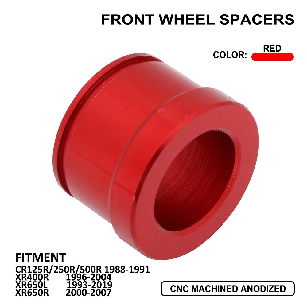 CNC Front Wheel Spacers For hon.da CR125R CR250R CR500R 1988-1991 XR400R 1996-2004 XR650L 1993-2019 XR650R 2000-2007
