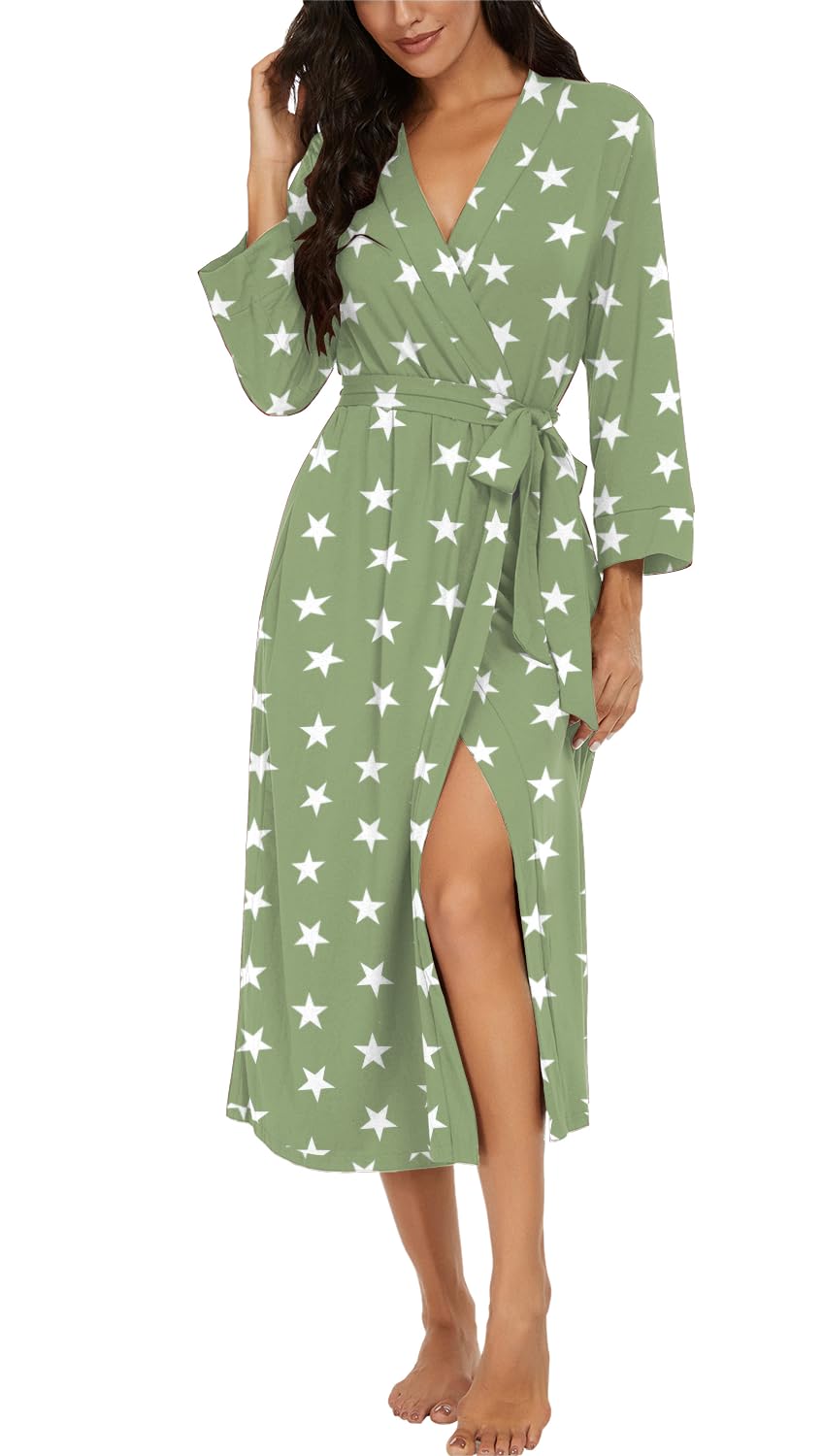 VINTATRE Robes for Women Long Knit Bathrobe XS-4XL