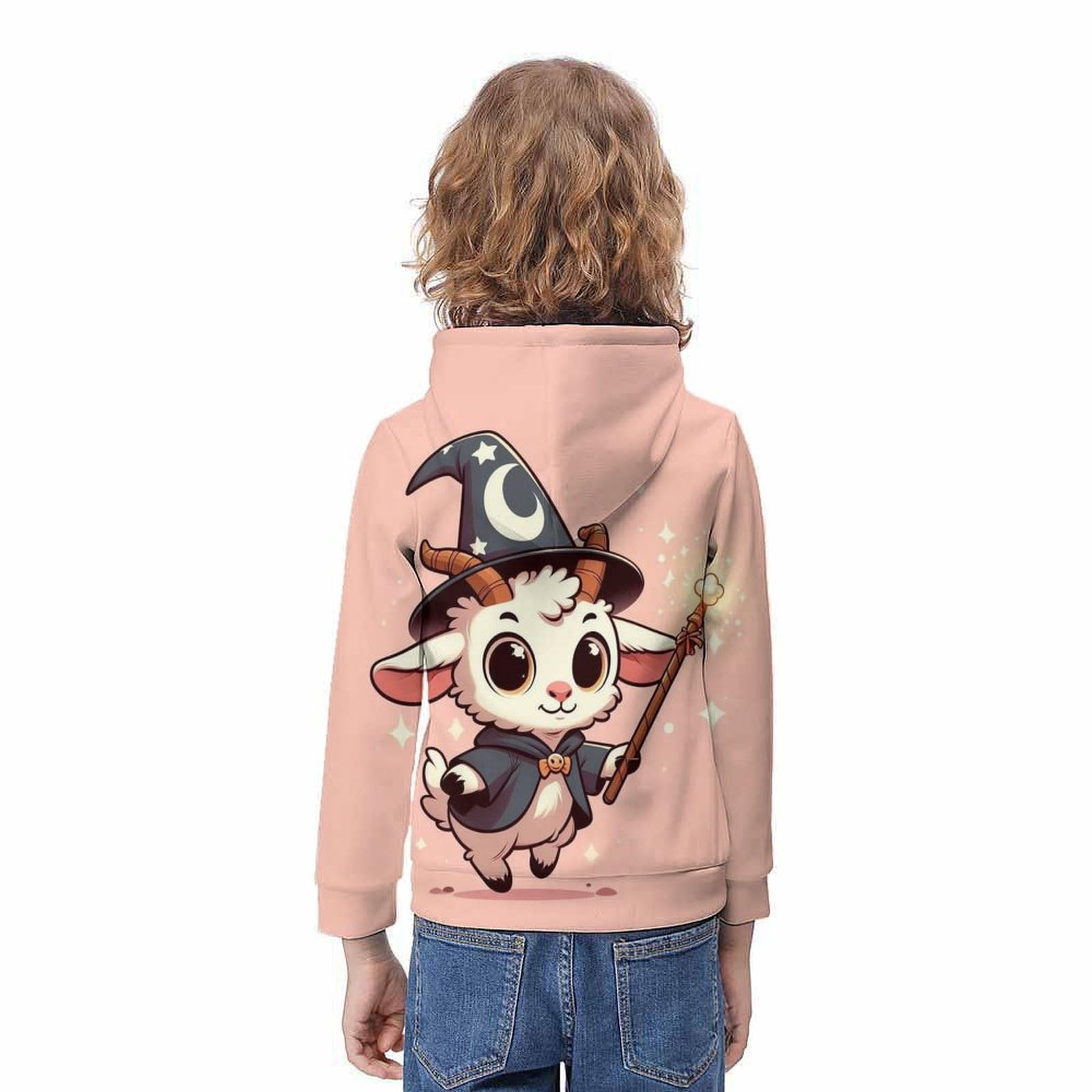 Cabra Sudaderas con Capucha para Niño Y Niña 3D Hoodie Impresión Sueltos Jerséis Sudadera Ligera Sudadera con Cordón Y Bolsillos 6-15 Años