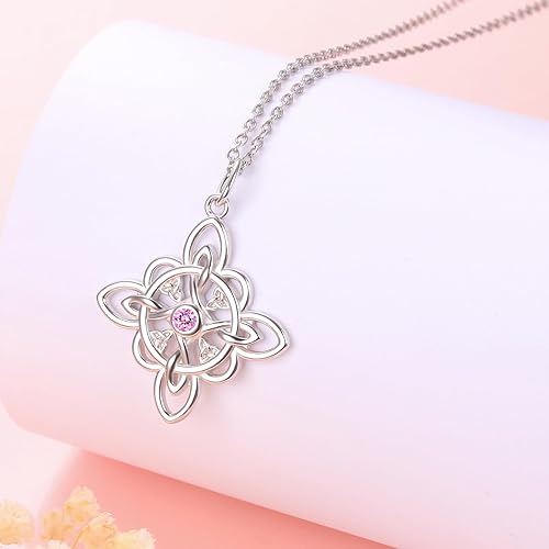 Miniatura 4 de FLYOW Collar de plata de ley 925 con circonita cúbica para el mes de nacimiento para mujer, regalo de cumpleaños