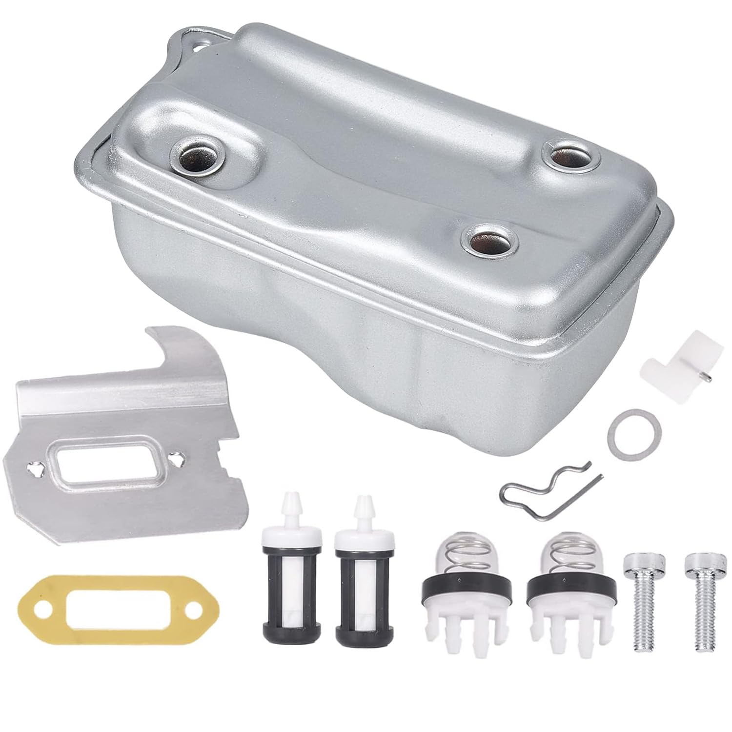 Hippotech TS420 Exhaust Muffler Assembly Compatible with STIHL TS410 Cut Off Concrete Saw Parts 4238 140 0611 with Starter Recoil Pawl Gasket Fuel Filter Kit